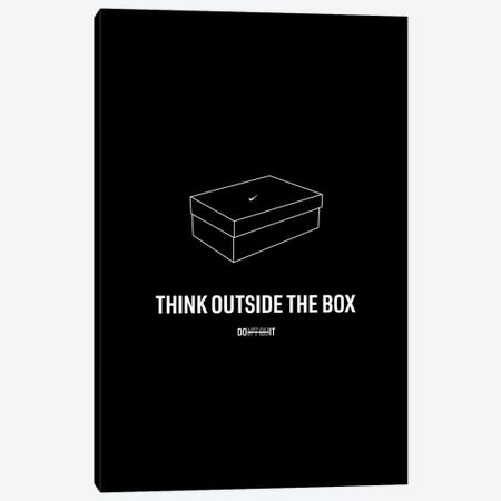 Think Outside The Box (Black Edition) Canvas Print #ASX58} by avesix Art Print