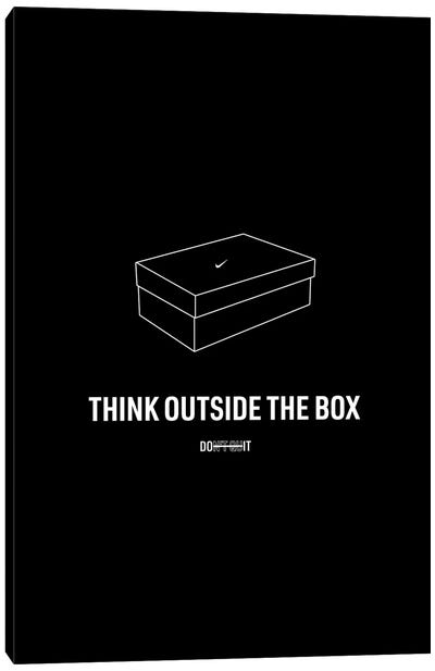 Think Outside The Box (Black Edition) Canvas Art Print - Sneaker Art