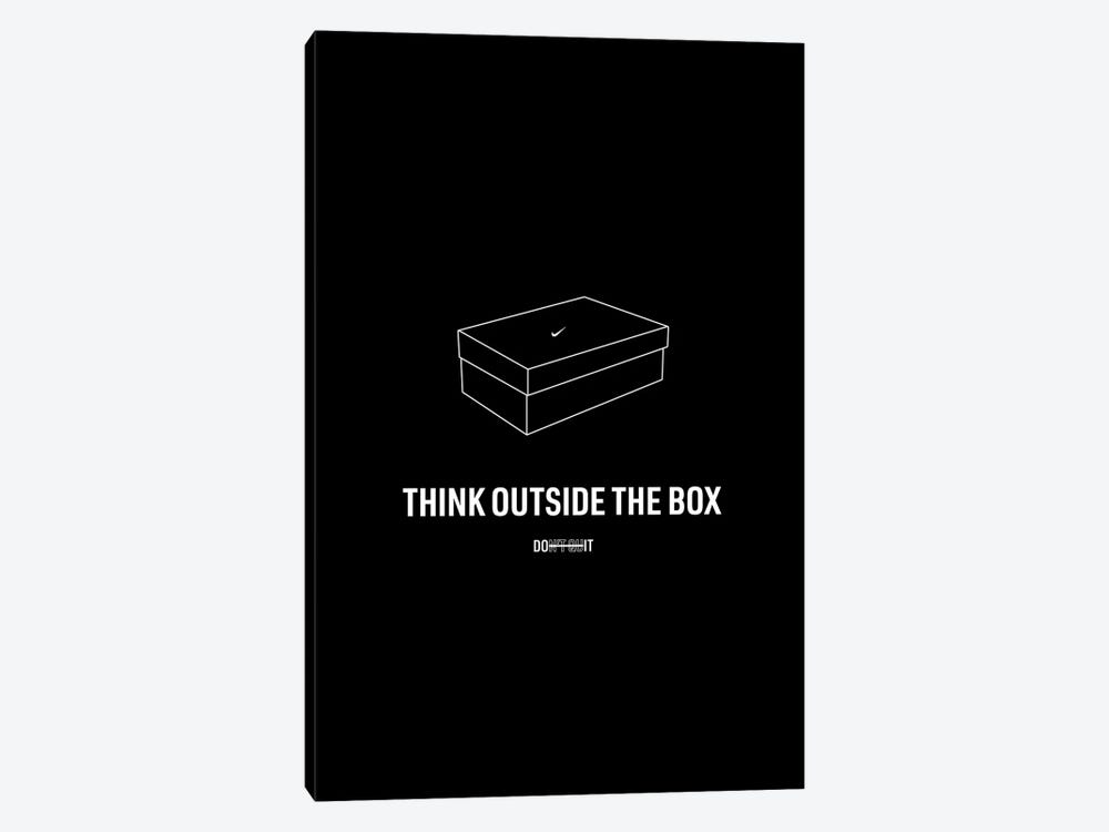 Think Outside The Box (Black Edition) by avesix 1-piece Art Print