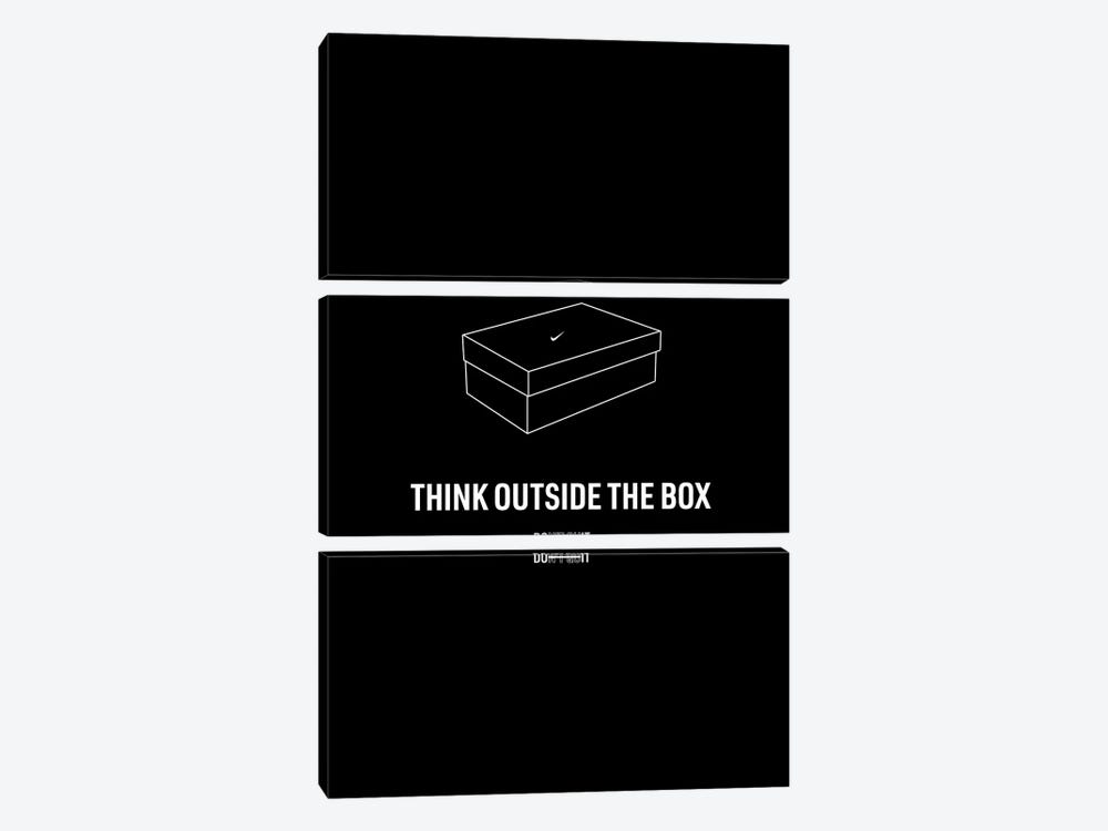 Think Outside The Box (Black Edition) by avesix 3-piece Canvas Print