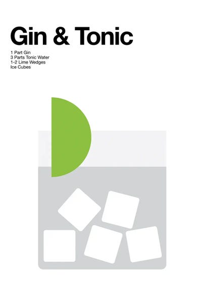 Typography: Gin And Tonic Cocktail by avesix
