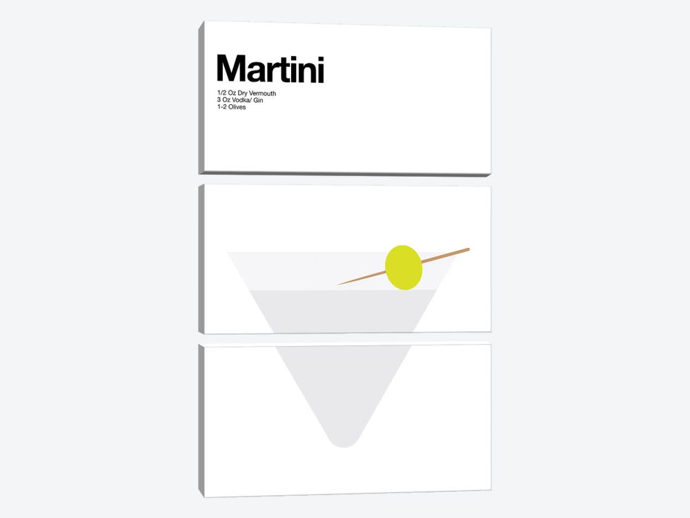Martini Cocktail by avesix 3-piece Art Print