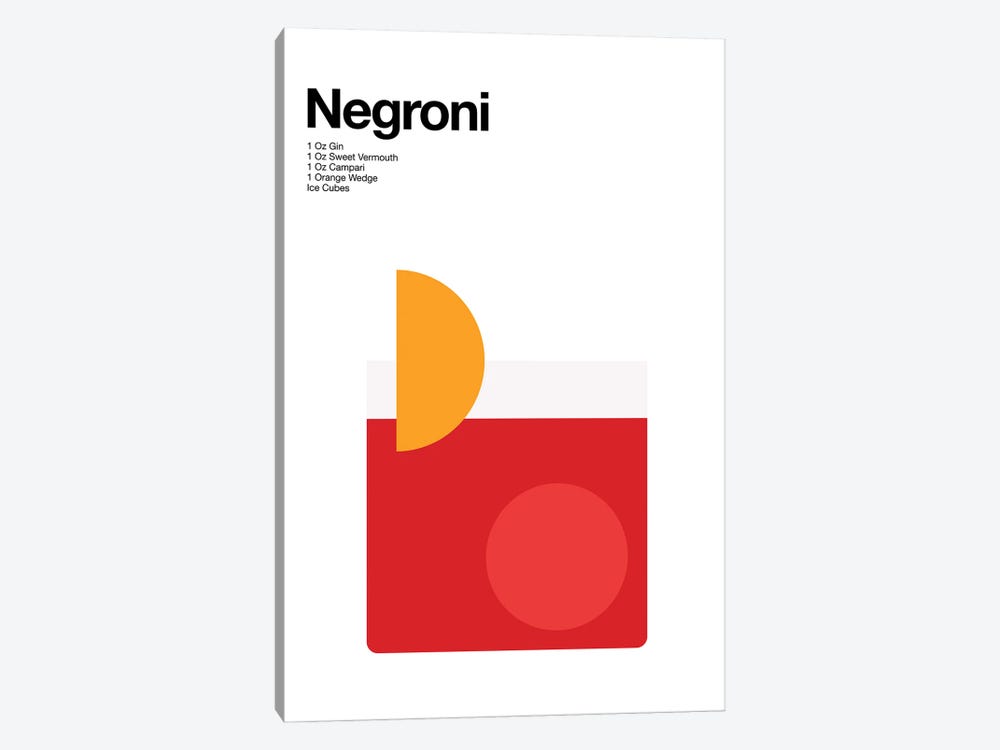 Negroni Cocktail by avesix 1-piece Canvas Art