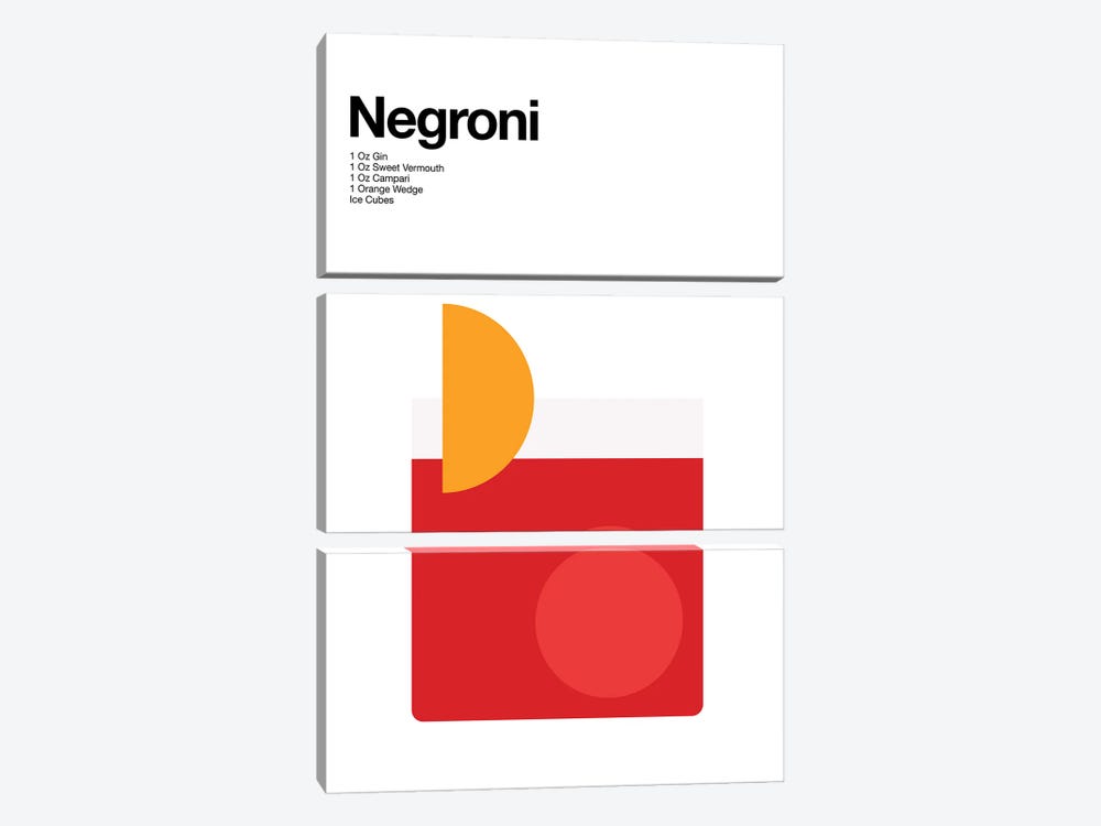 Negroni Cocktail by avesix 3-piece Canvas Artwork