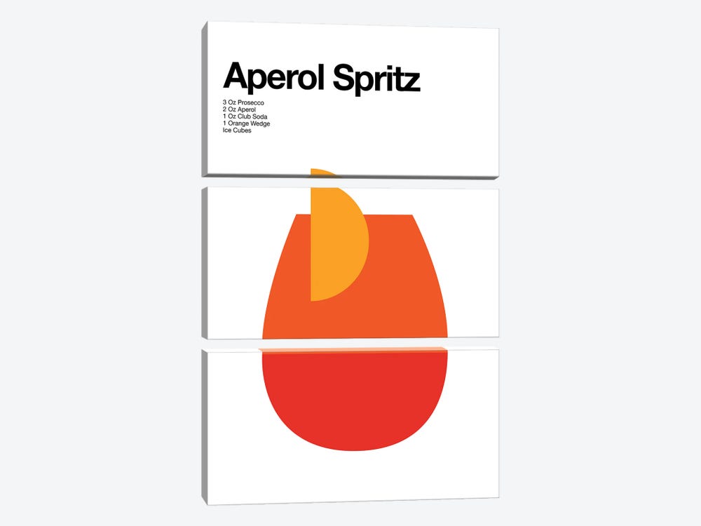 Aperol Spritz Cocktail by avesix 3-piece Canvas Print