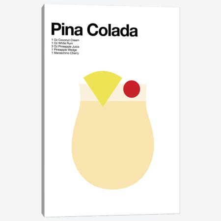 Pina Colada Cocktail Canvas Print #ASX599} by avesix Canvas Wall Art