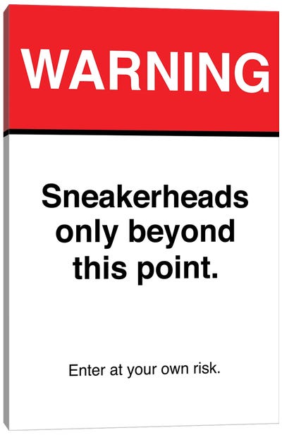 Warning Sign Canvas Art Print - Sneaker Art