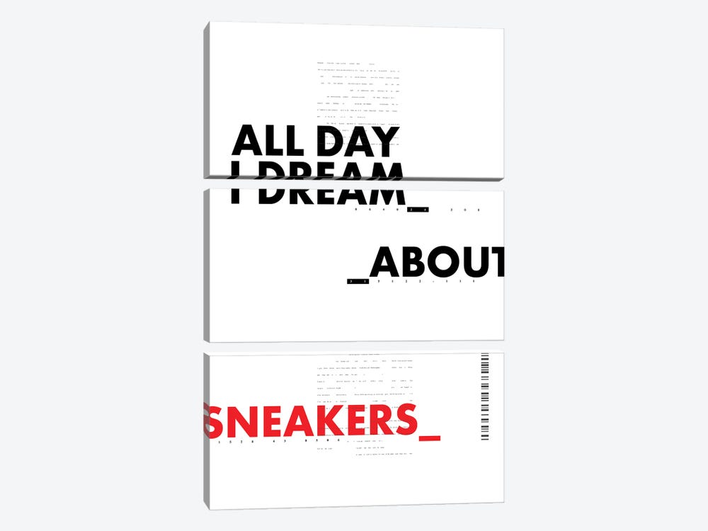 All Day I Dream About Sneakers II by avesix 3-piece Canvas Art Print