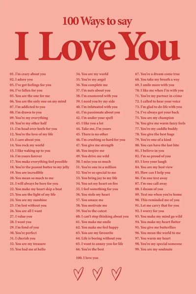 I Love You (Red) by avesix framed wall art