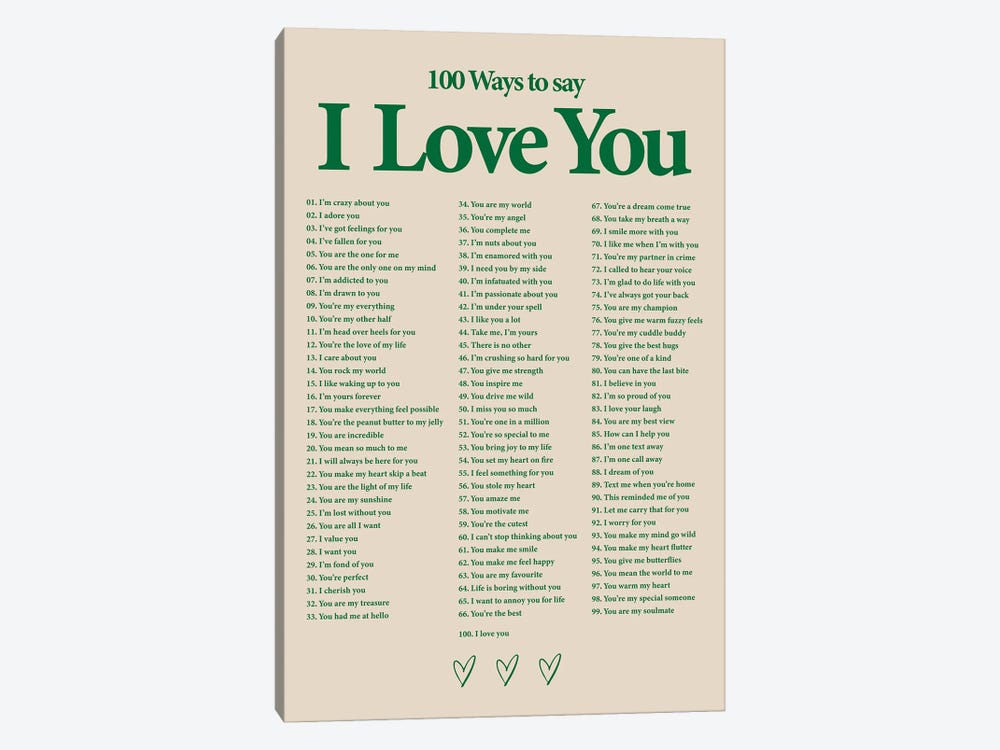 I Love You (Green) by avesix 1-piece Art Print