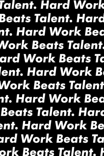 Hardwork Beats Talent (Black Edition) by avesix framed wall art