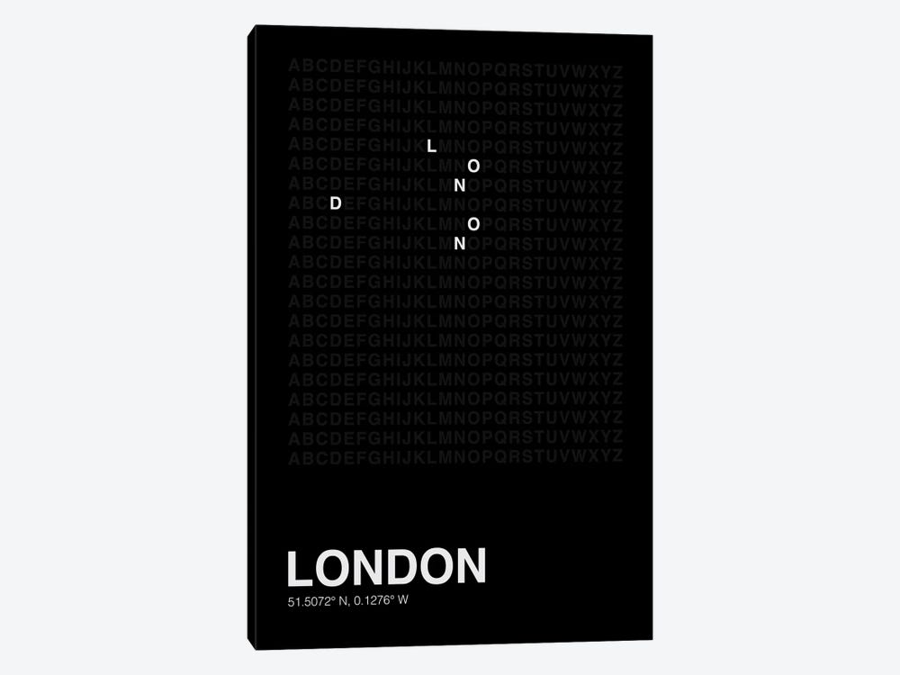 London (Black) by avesix 1-piece Canvas Print