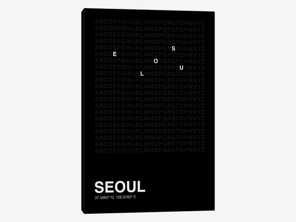 Seoul (Black) by avesix 1-piece Canvas Print