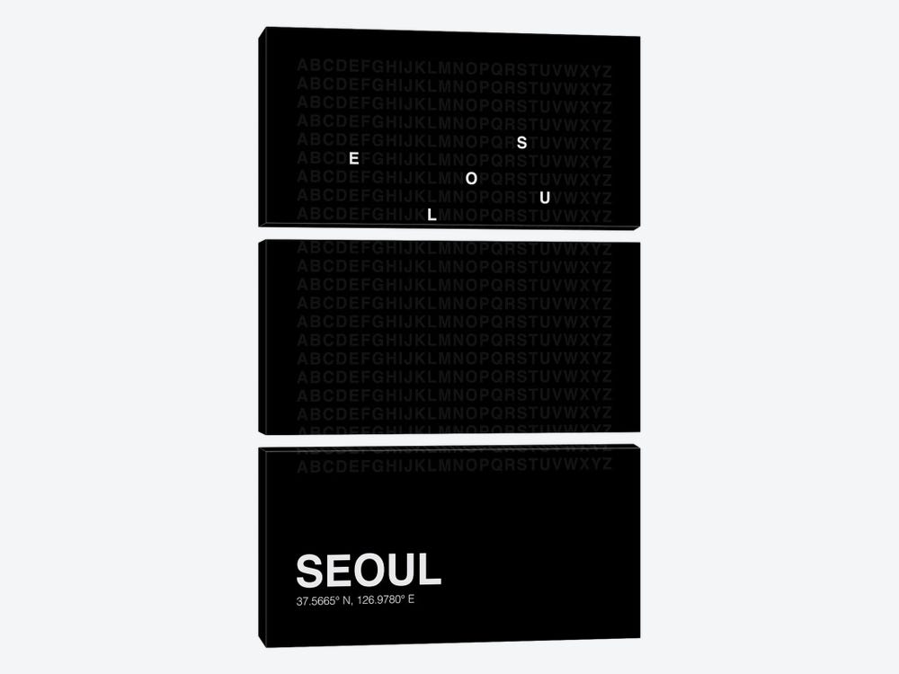 Seoul (Black) by avesix 3-piece Art Print