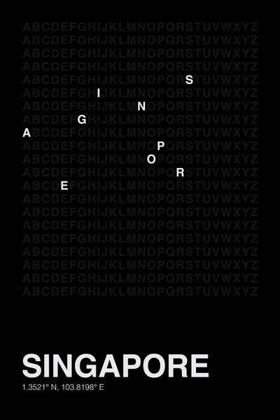 Singapore (Black) by avesix framed wall art