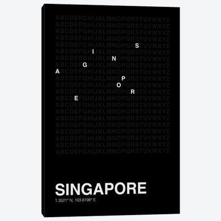 Singapore (Black) Canvas Print #ASX626} by avesix Canvas Print