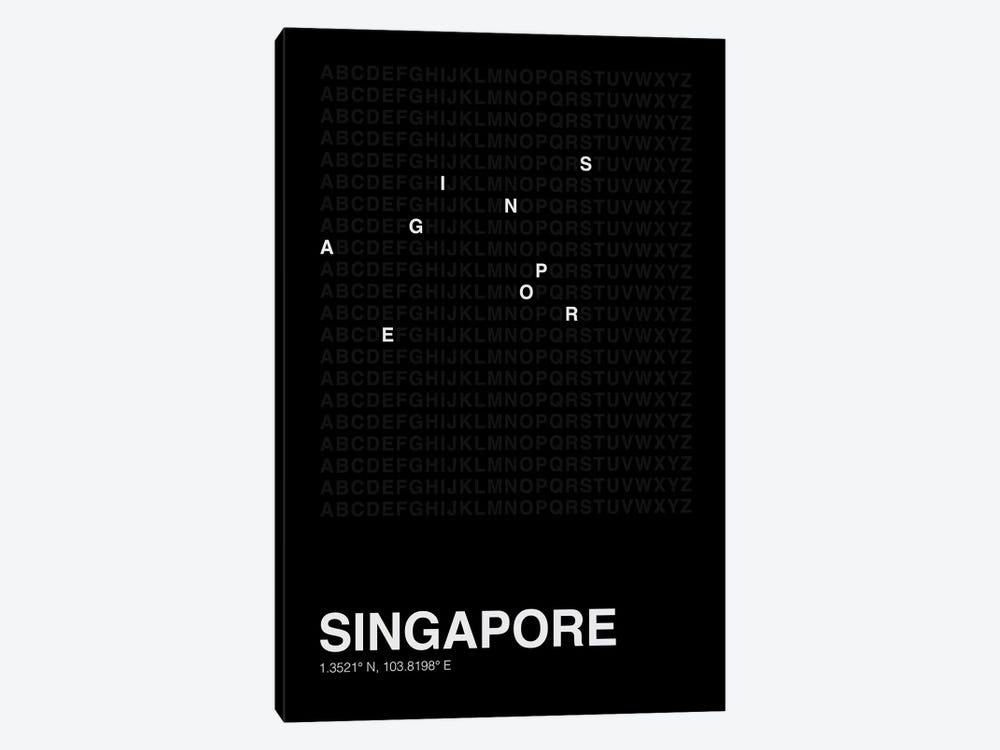Singapore (Black) by avesix 1-piece Canvas Print