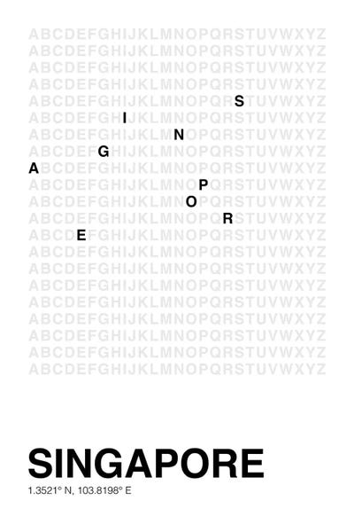 Singapore (White) by avesix framed wall art