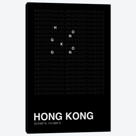 Hong Kong (Black) Canvas Print #ASX628} by avesix Canvas Art