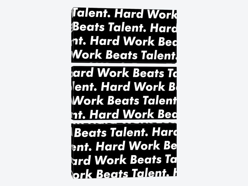 Hardwork Beats Talent (Black Edition) by avesix 3-piece Canvas Wall Art