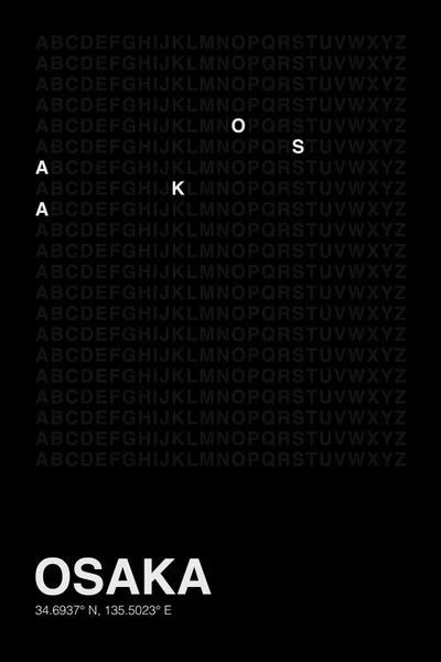 Osaka (Black) by avesix canvas print