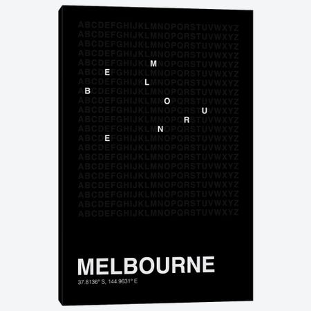 Melbourne (Black) Canvas Print #ASX632} by avesix Canvas Art Print