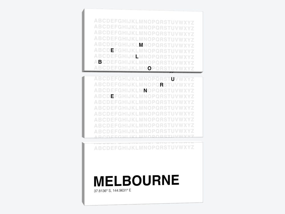 Melbourne (White) by avesix 3-piece Art Print