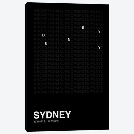 Sydney (Black) Canvas Print #ASX634} by avesix Canvas Wall Art