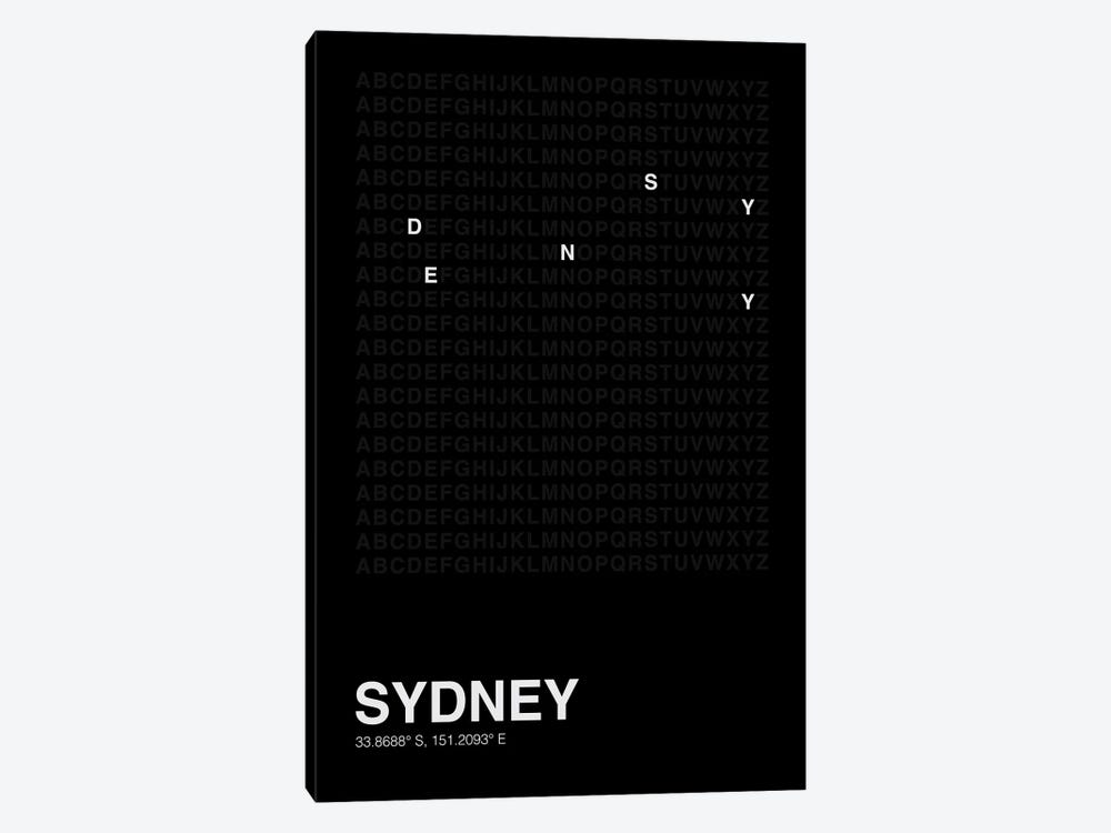 Sydney (Black) by avesix 1-piece Canvas Art