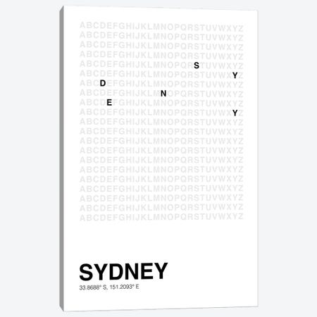 Sydney (White) Canvas Print #ASX635} by avesix Canvas Art