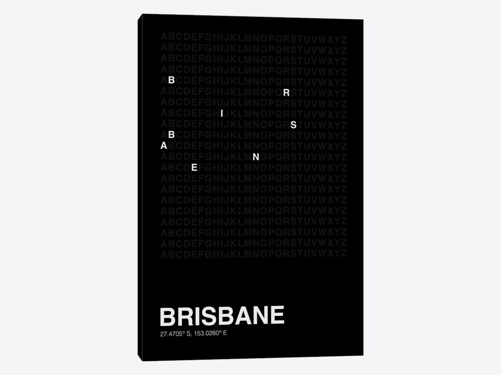 Brisbane (Black) by avesix 1-piece Canvas Wall Art