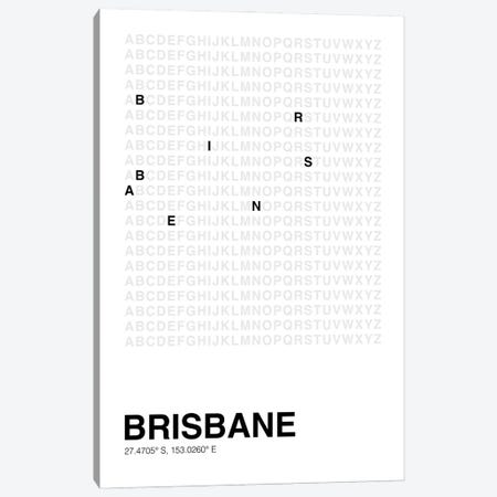Brisbane (White) Canvas Print #ASX637} by avesix Canvas Artwork
