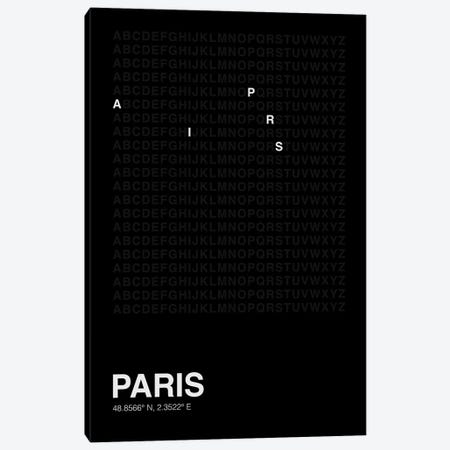 Paris (Black) Canvas Print #ASX638} by avesix Canvas Art Print