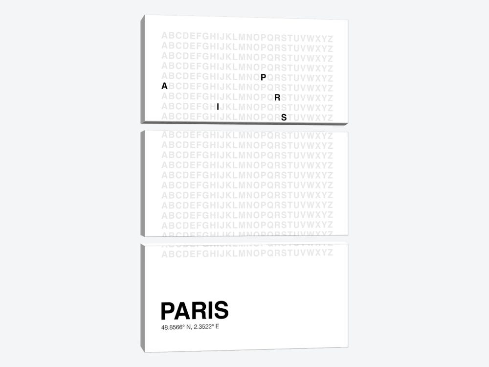 Paris (White) by avesix 3-piece Art Print