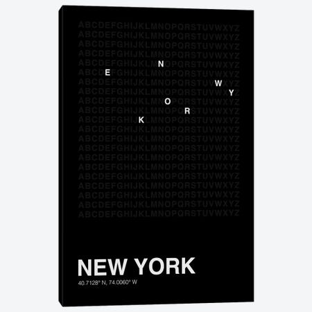 New York (Black) Canvas Print #ASX640} by avesix Canvas Art