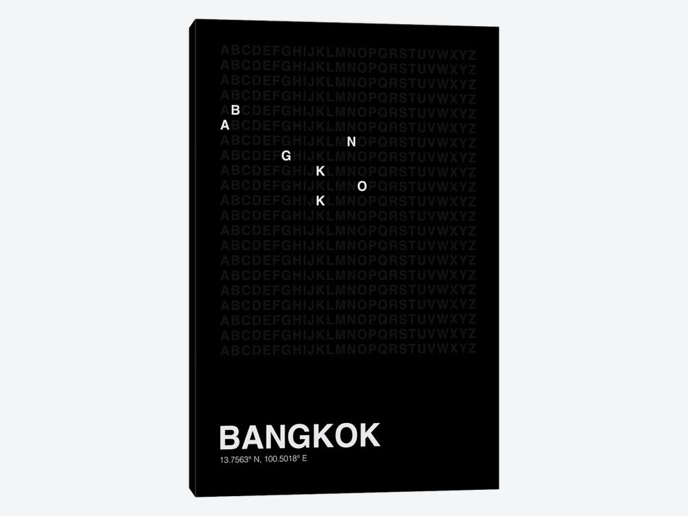 Bangkok (Black) by avesix 1-piece Canvas Art Print
