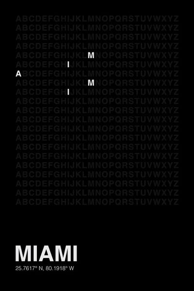 Miami (Black) by avesix framed wall art