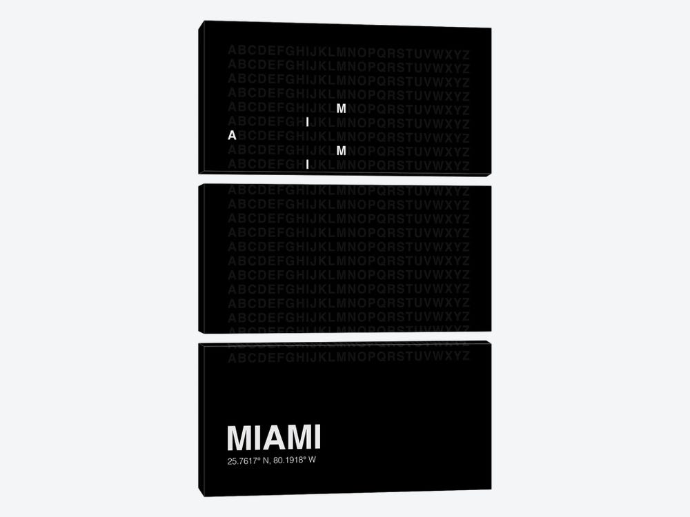 Miami (Black) by avesix 3-piece Canvas Print