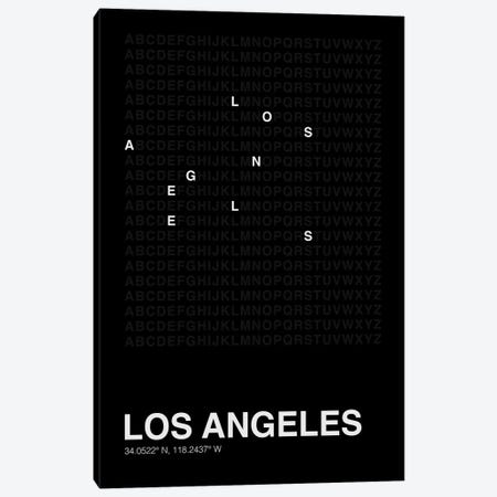 Los Angeles (Black) Canvas Print #ASX646} by avesix Canvas Print