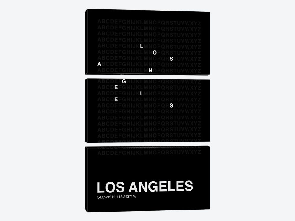 Los Angeles (Black) by avesix 3-piece Canvas Art Print
