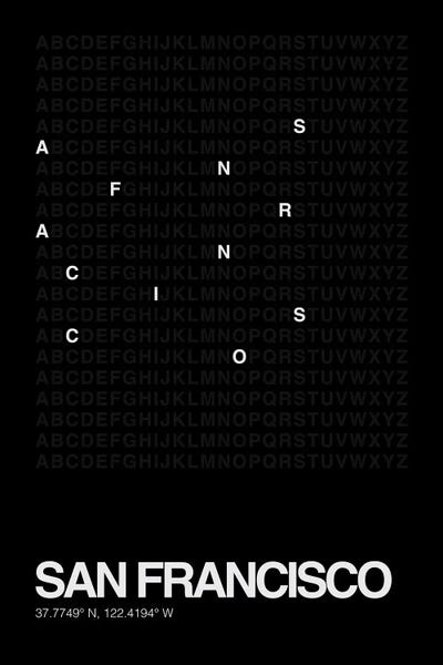 San Francisco (Black) by avesix framed wall art