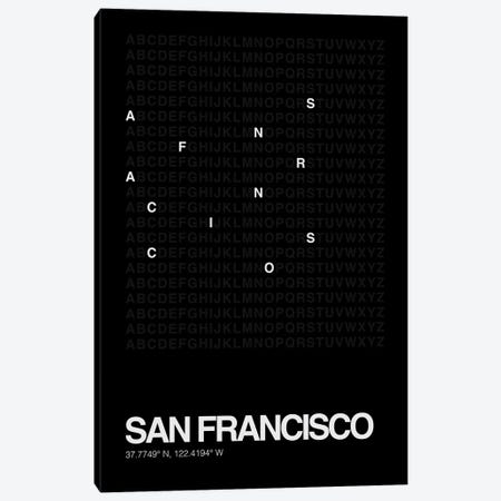 San Francisco (Black) Canvas Print #ASX650} by avesix Art Print