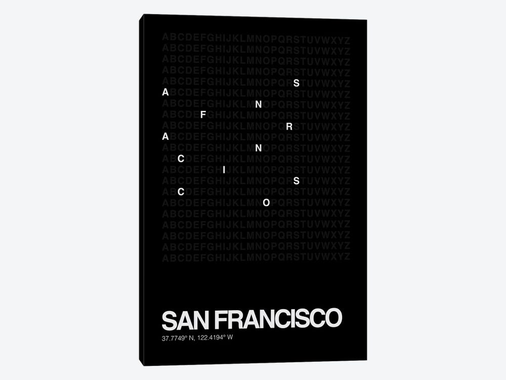 San Francisco (Black) by avesix 1-piece Canvas Wall Art