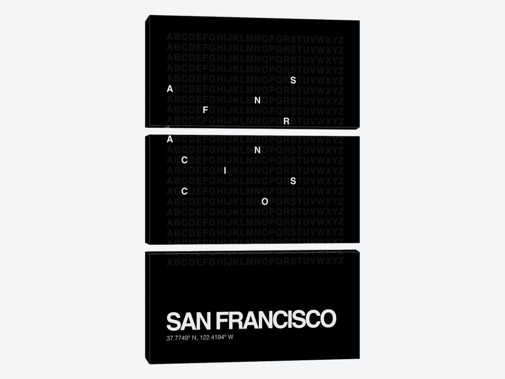 San Francisco (Black) by avesix 3-piece Canvas Wall Art