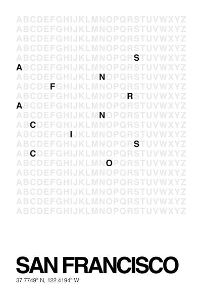 San Francisco (White) by avesix framed wall art