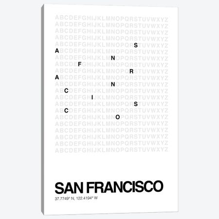 San Francisco (White) Canvas Print #ASX651} by avesix Canvas Print