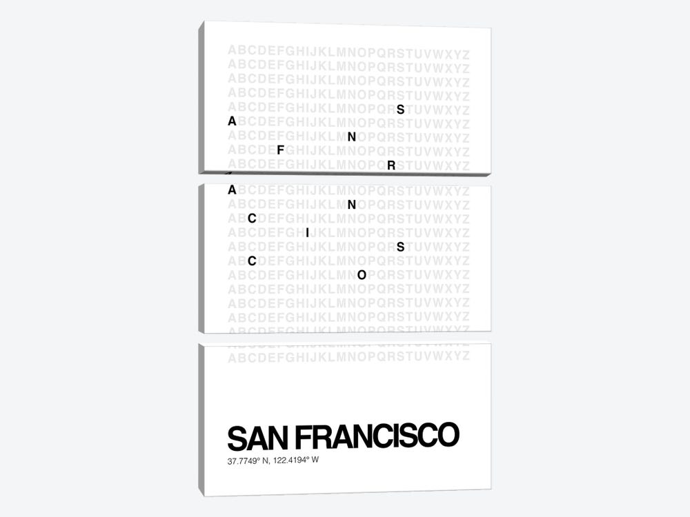San Francisco (White) by avesix 3-piece Art Print