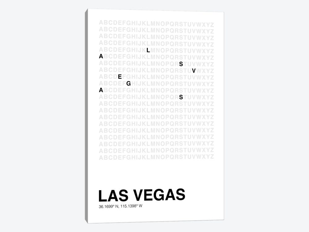 Las Vegas (White) by avesix 1-piece Canvas Print