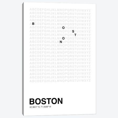 Boston (White) Canvas Print #ASX655} by avesix Canvas Art