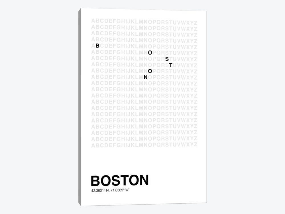 Boston (White) 1-piece Canvas Print